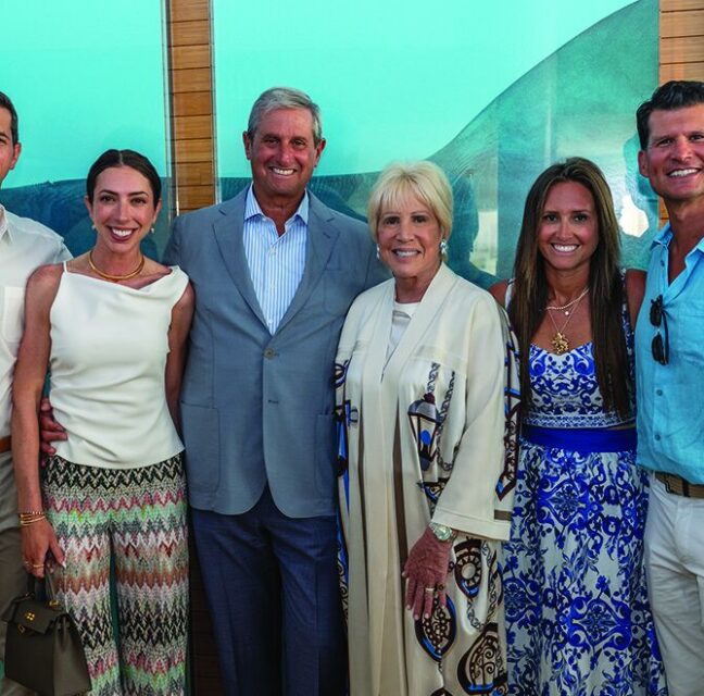 Six members of the Friedman and Brogadir families at the Hamptons reception